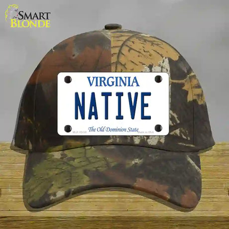 Native Virginia Novelty License Plate Hat Cotton / Camoflauge