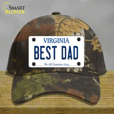 Best Dad Virginia Novelty License Plate Hat Cotton / Camoflauge