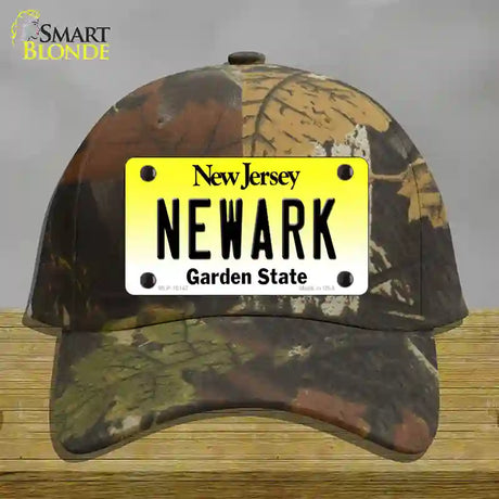 Newark New Jersey Novelty License Plate Hat Cotton / Camoflauge