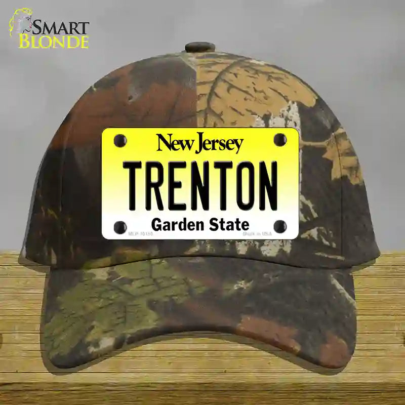 Trenton New Jersey Novelty License Plate Hat Cotton / Camoflauge