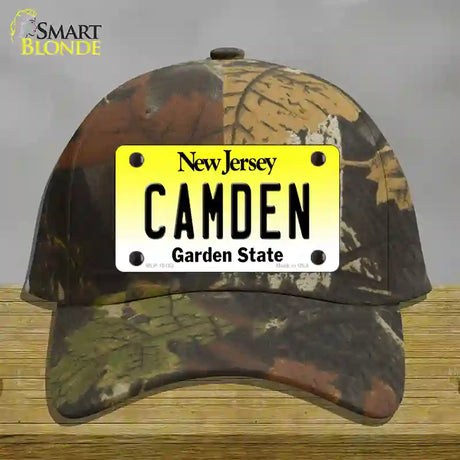 Camden New Jersey Novelty License Plate Hat Cotton / Camoflauge