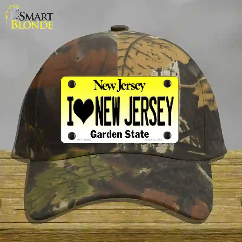 I Love New Jersey Novelty License Plate Hat Cotton / Camoflauge