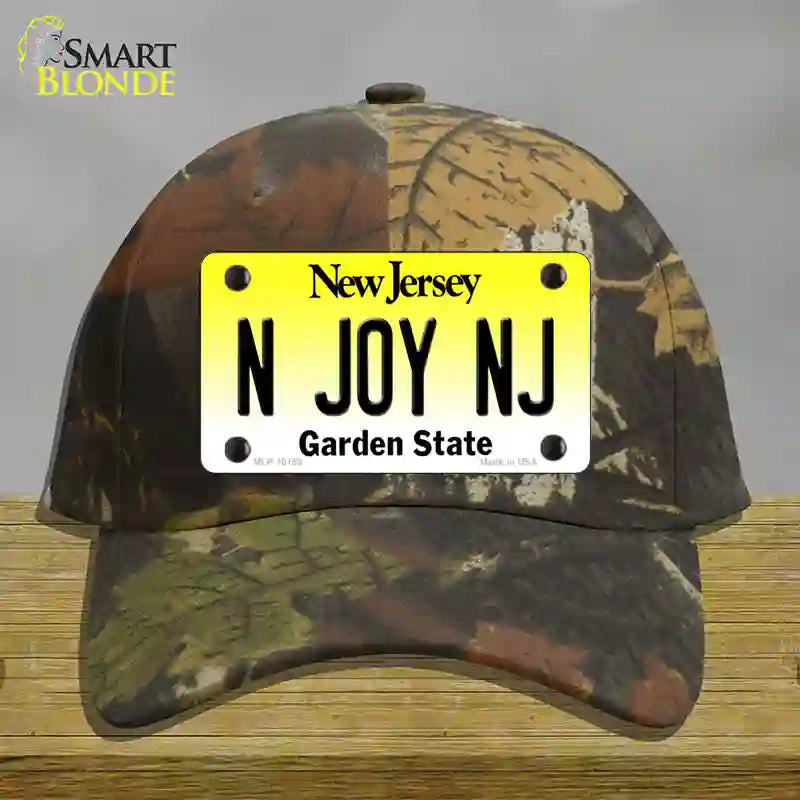 N Joy NJ New Jersey Novelty License Plate Hat Cotton / Camoflauge