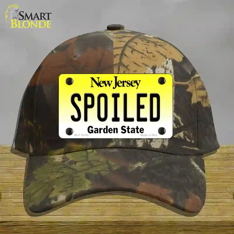 Spoiled New Jersey Novelty License Plate Hat Cotton / Camoflauge