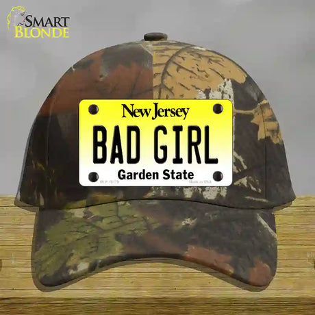 Bad Girl New Jersey Novelty License Plate Hat Cotton / Camoflauge