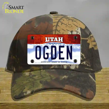 Ogden Utah Novelty License Plate Hat Cotton / Camoflauge