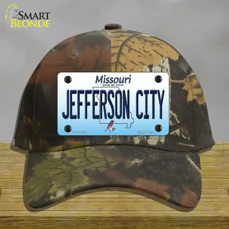 Jefferson City Missouri Novelty License Plate Hat Cotton / Camoflauge