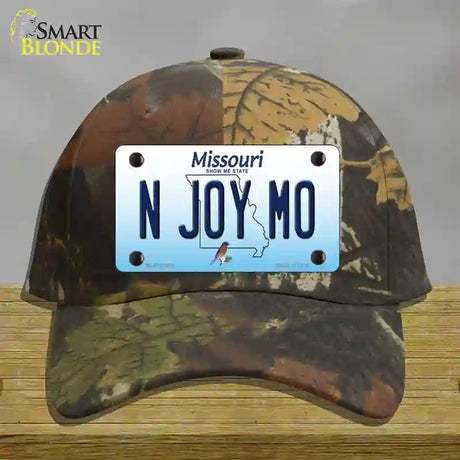 N Joy MO Missouri Novelty License Plate Hat Cotton / Camoflauge