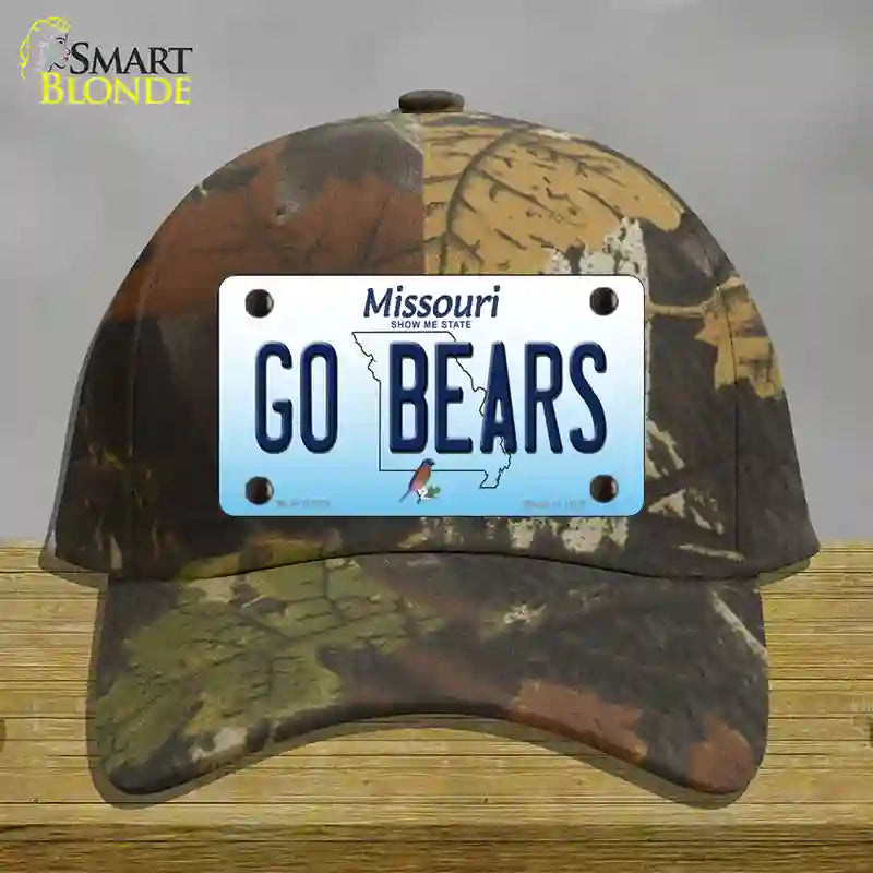 Go Bears Missouri Novelty License Plate Hat Cotton / Camoflauge