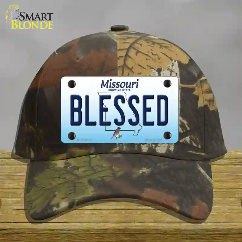 Blessed Missouri Novelty License Plate Hat Cotton / Camoflauge