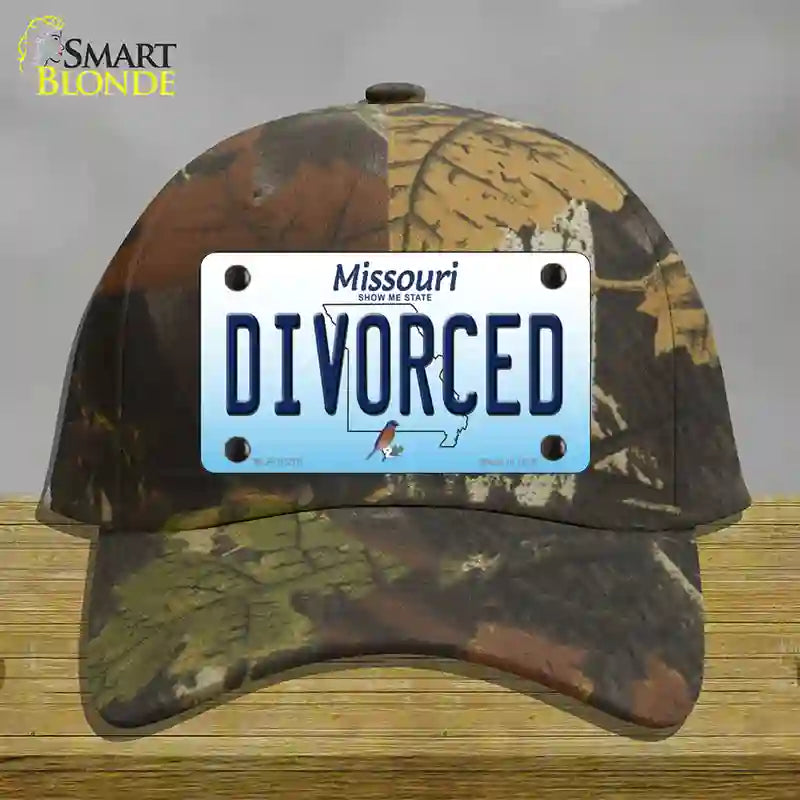 Divorced Missouri Novelty License Plate Hat Cotton / Camoflauge