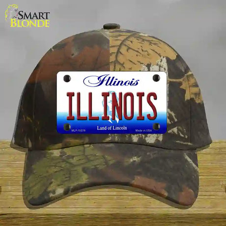 Illinois Land of Lincoln Novelty License Plate Hat Cotton / Camoflauge