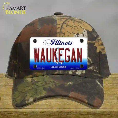 Waukegan Illinois Novelty License Plate Hat Cotton / Camoflauge