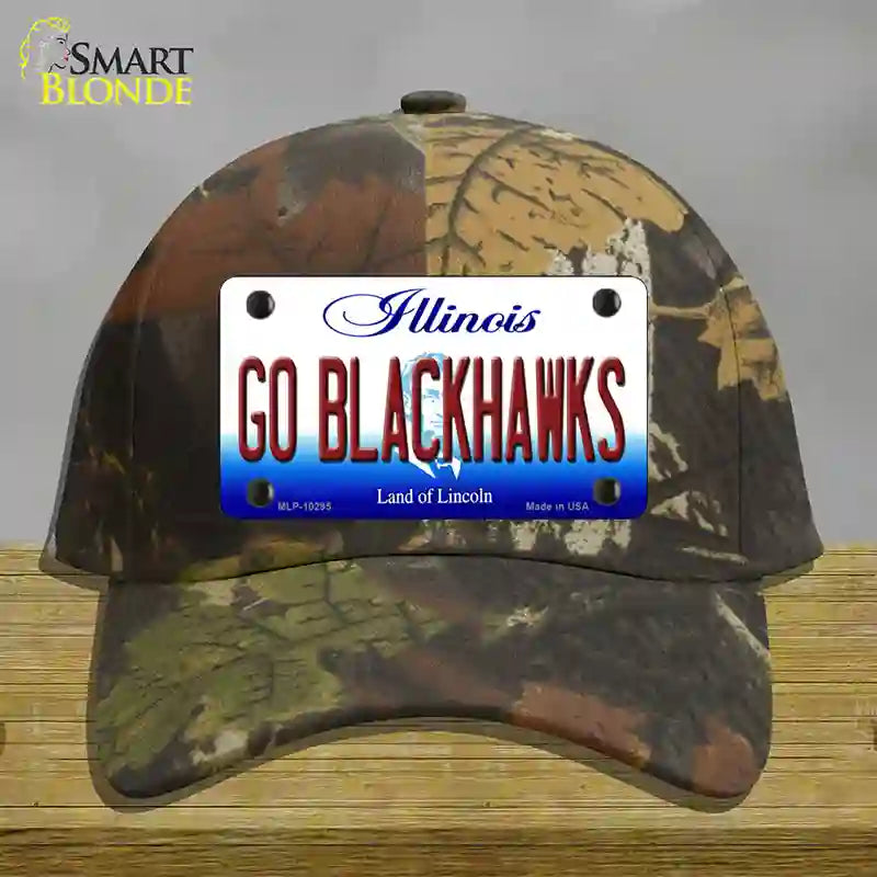 Go Blackhawks Illinois Novelty License Plate Hat Cotton / Camoflauge