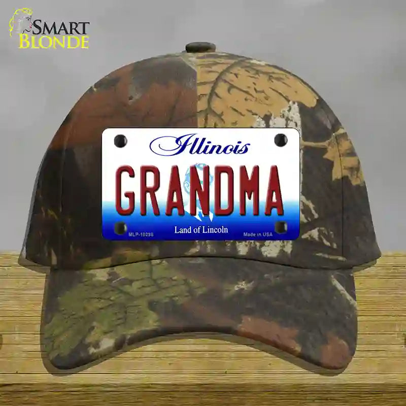 Grandma Illinois Novelty License Plate Hat Cotton / Camoflauge