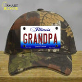 Grandpa Illinois Novelty License Plate Hat Cotton / Camoflauge