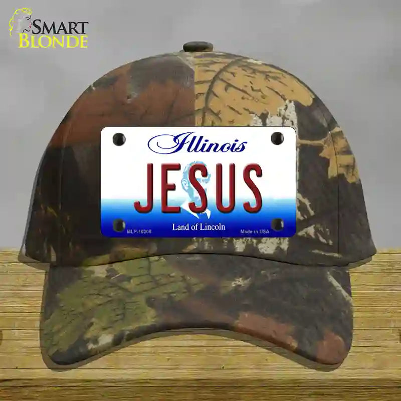 Jesus Illinois Novelty License Plate Hat Cotton / Camoflauge