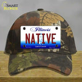 Native Illinois Novelty License Plate Hat Cotton / Camoflauge