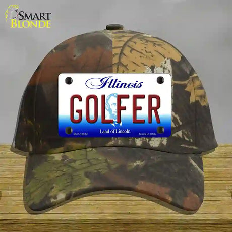 Golfer Illinois Novelty License Plate Hat Cotton / Camoflauge