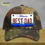 Best Dad Illinois Novelty License Plate Hat Cotton / Camoflauge