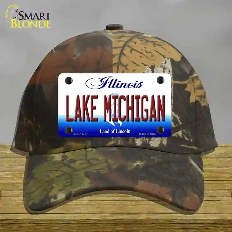 Lake Michigan Illinois Novelty License Plate Hat Cotton / Camoflauge