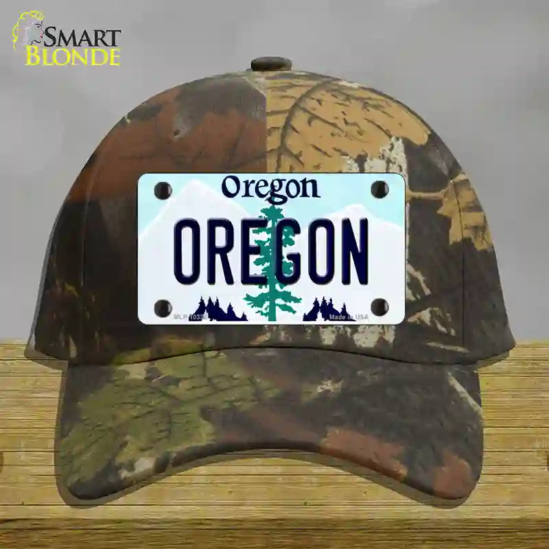 Oregon Tree Novelty License Plate Hat Cotton / Camoflauge