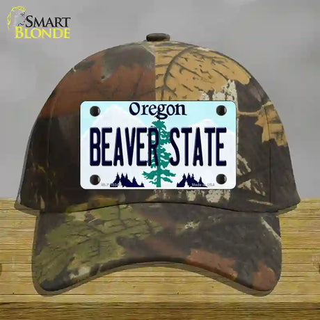 Beaver State Oregon Novelty License Plate Hat Cotton / Camoflauge