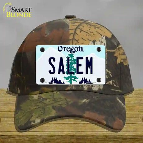 Salem Oregon Novelty License Plate Hat Cotton / Camoflauge