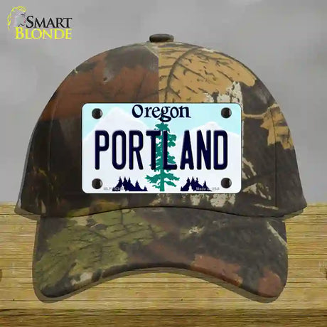 Portland Oregon Novelty License Plate Hat Cotton / Camoflauge