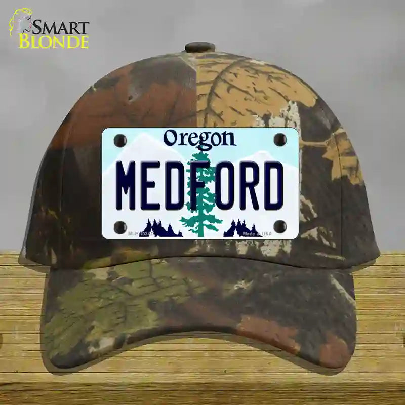 Medford Oregon Novelty License Plate Hat Cotton / Camoflauge