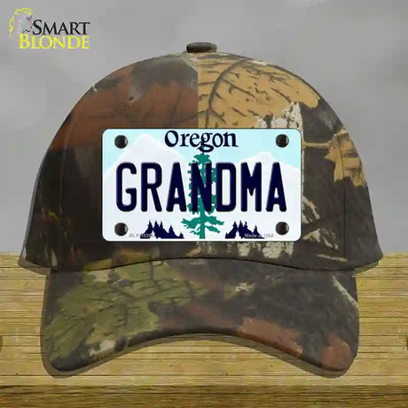 Grandma Oregon Novelty License Plate Hat Cotton / Camoflauge