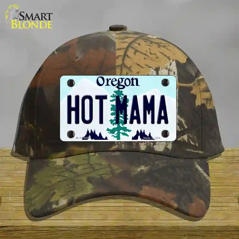 Hot Mama Oregon Novelty License Plate Hat Cotton / Camoflauge