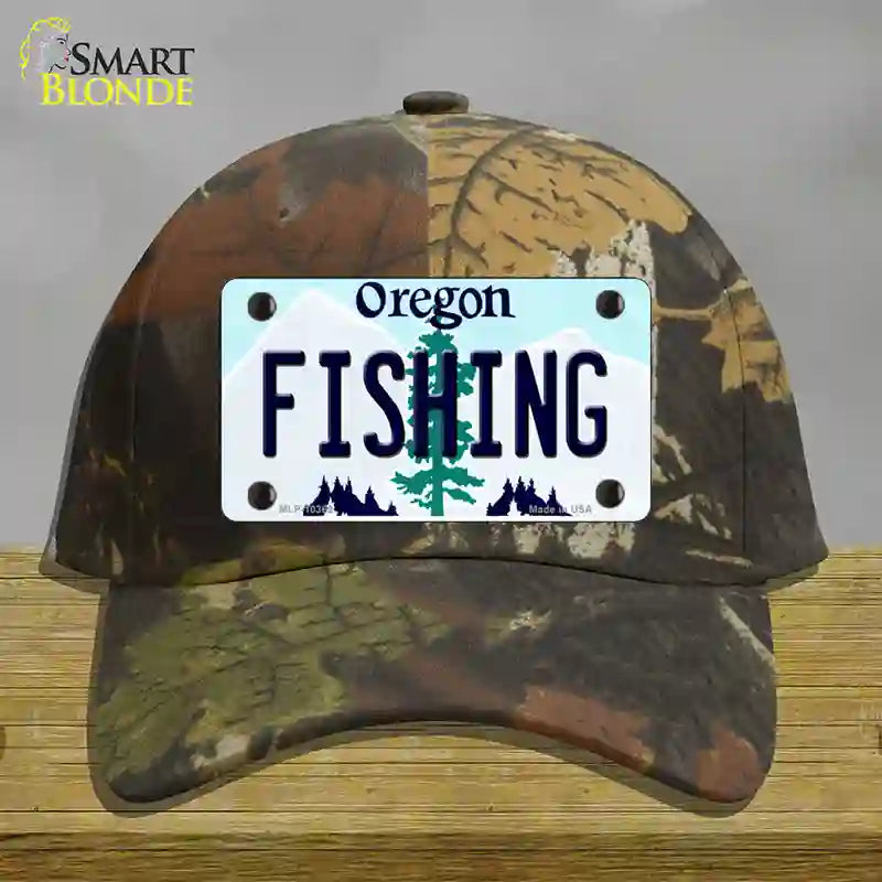 Fishing Oregon Novelty License Plate Hat Cotton / Camoflauge