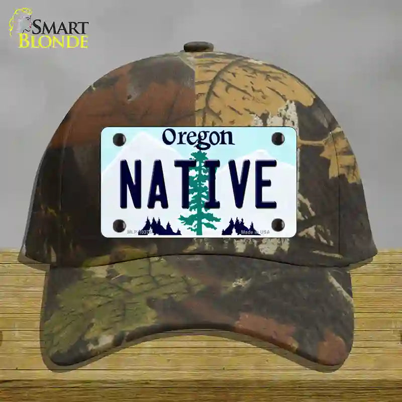 Native Oregon Novelty License Plate Hat Cotton / Camoflauge