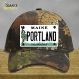 Portland Maine Novelty License Plate Hat Cotton / Camoflauge