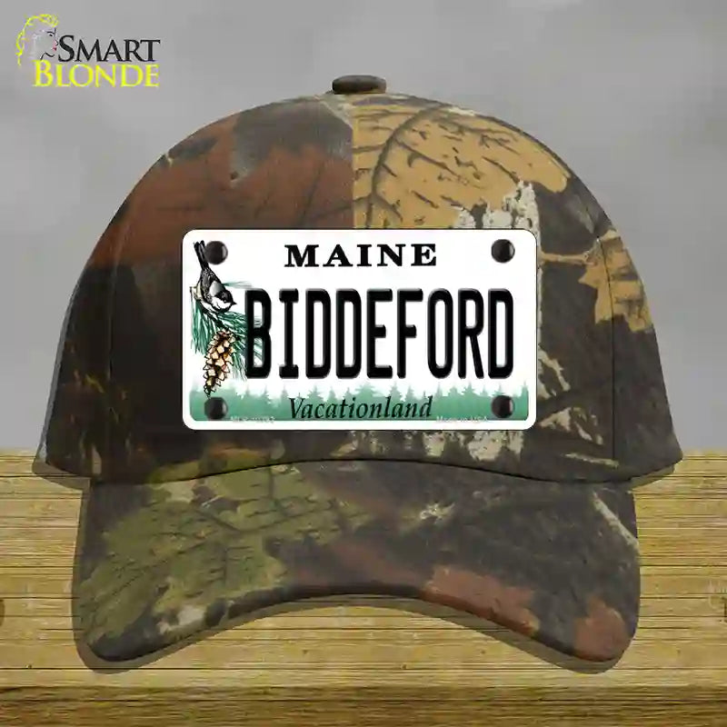 Biddeford Maine Novelty License Plate Hat Cotton / Camoflauge