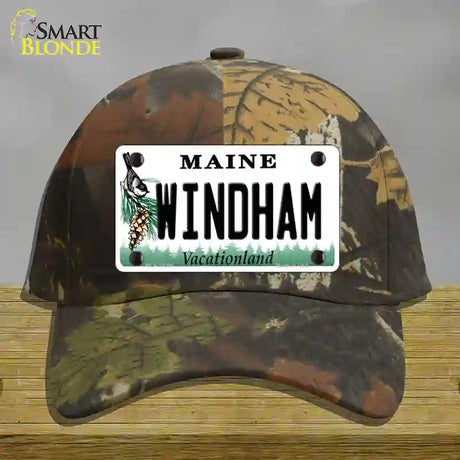 Windham Maine Novelty License Plate Hat Cotton / Camoflauge