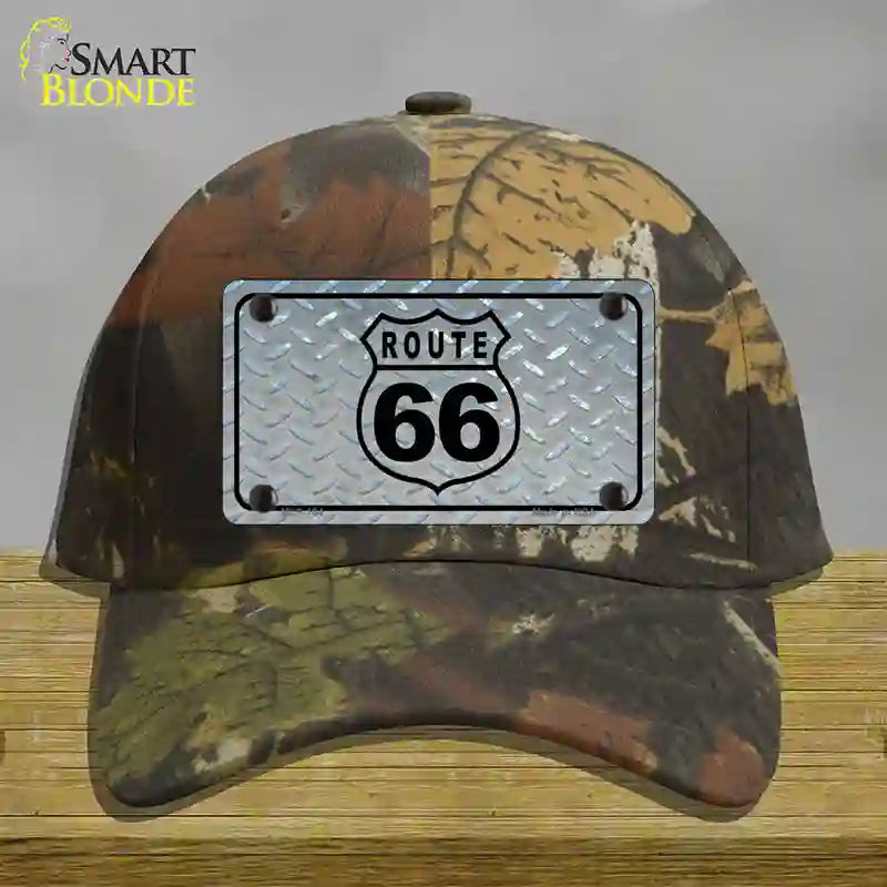 Route 66 Shield Diamond Novelty License Plate Hat Cotton / Camoflauge