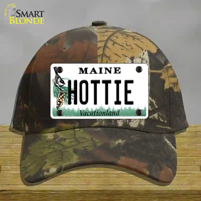 Hottie Maine Novelty License Plate Hat Cotton / Camoflauge