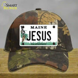 Jesus Maine Novelty License Plate Hat Cotton / Camoflauge