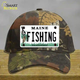 Fishing Maine Novelty License Plate Hat Cotton / Camoflauge