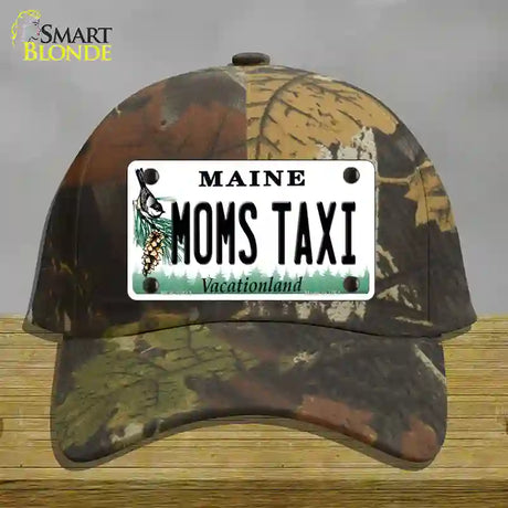 Moms Taxi Maine Novelty License Plate Hat Cotton / Camoflauge