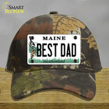 Best Dad Maine Novelty License Plate Hat Cotton / Camoflauge