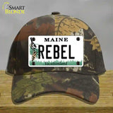 Rebel Maine Novelty License Plate Hat Cotton / Camoflauge