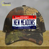 New Meadows Idaho Novelty License Plate Hat Cotton / Camoflauge