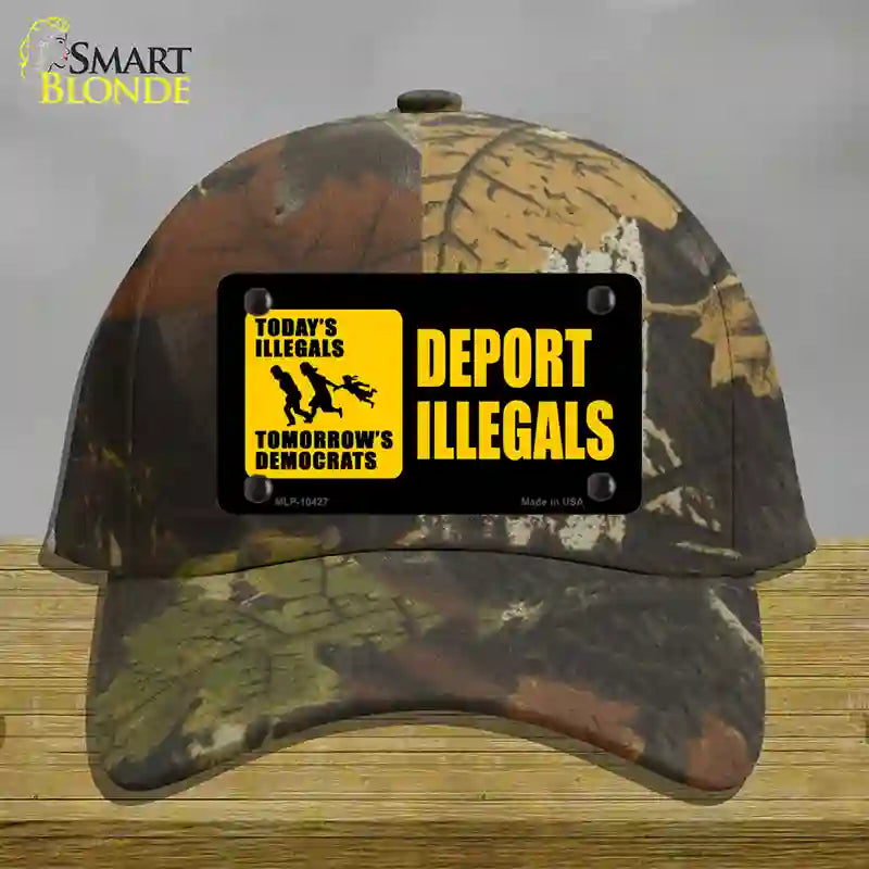 Deport Illegals Novelty License Plate Hat Cotton / Camoflauge