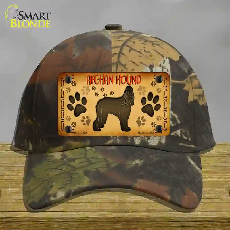 Afghan Hound Novelty License Plate Hat Cotton / Camoflauge