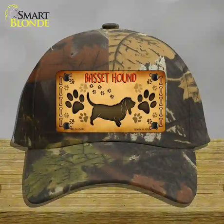 Basset Hound Novelty License Plate Hat Cotton / Camoflauge