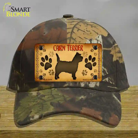 Cairn Terrier Novelty License Plate Hat Cotton / Camoflauge