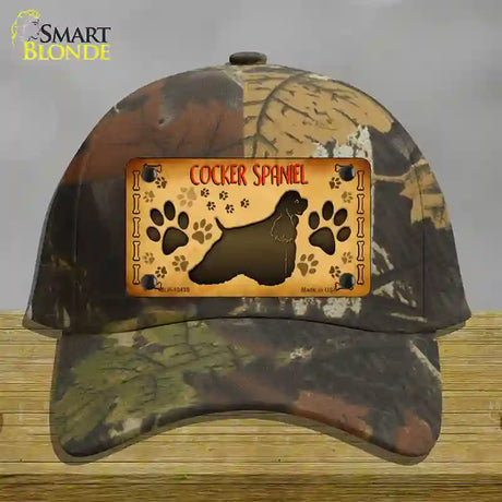 Cocker Spaniel Novelty License Plate Hat Cotton / Camoflauge